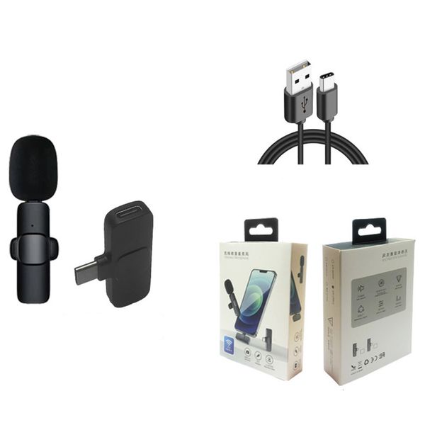 

wireless collar clip type microphone portable audio video recording mini mic for iphone android live broadcast gaming phone mic dhl