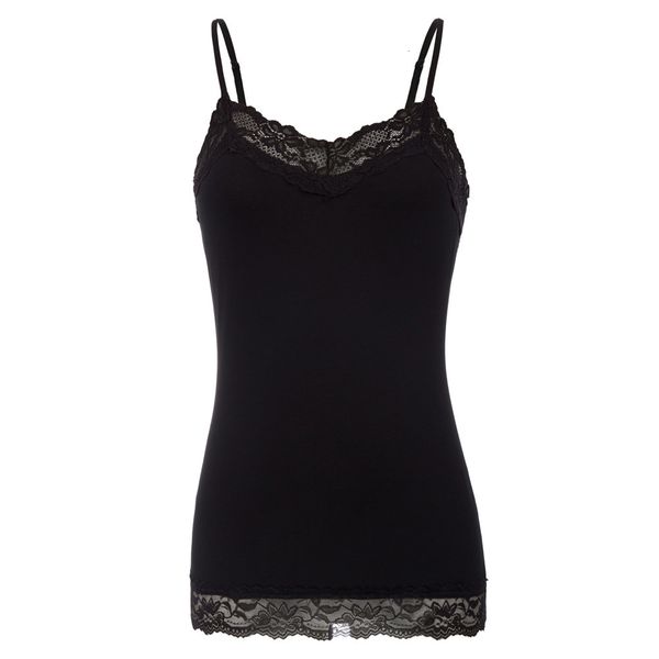

camisoles tanks womens v-neck lace trim long cami tank adjustable straps camisole camisole tank 230418, Black;white