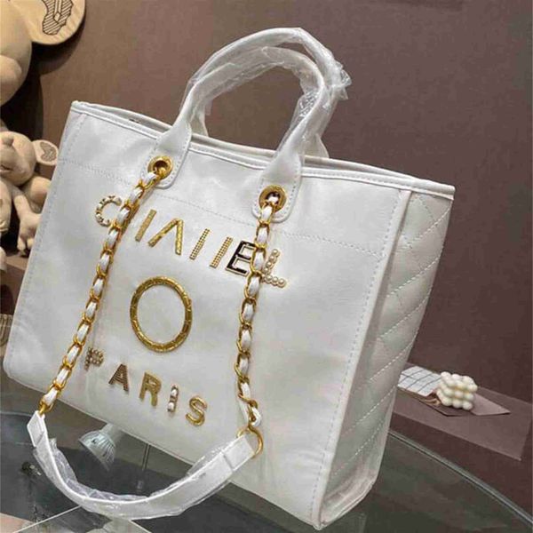 

70% off luxury handbags fashion women's beach metal pearl letter badge tote bag small leather large chain wallet backpack 7a1b