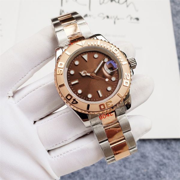 

watch automatic mechanical mens watches 41mm silver wristband waterproof all stainless steel wristband fashion designer wristwatch b15, Slivery;brown