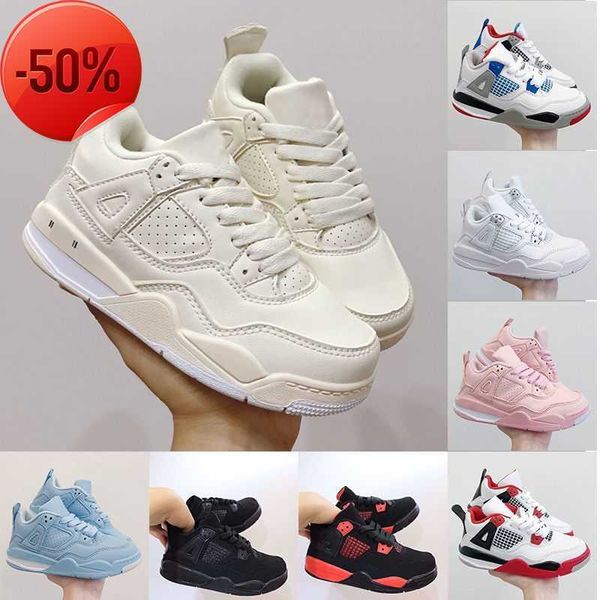 

kids 4s basketball shoes jumpman 4 infants baby sneakers boys girls ow sail blue pink black cat red thunder sports youth children toddlers t