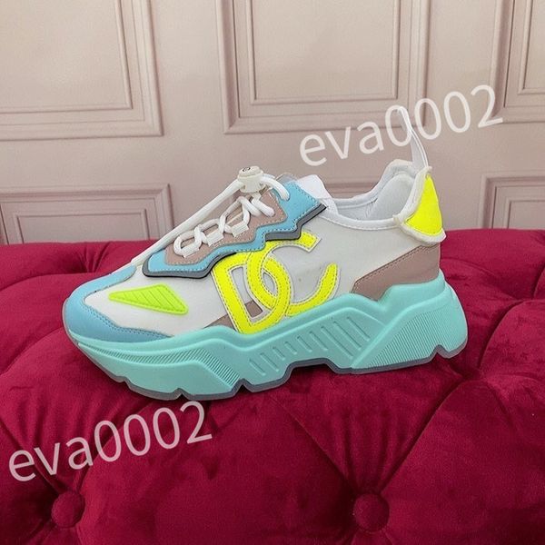 

2023 new r men women luxury casual shoes leather sneakers calfskin stripe low rubber platform sole trainers, Black