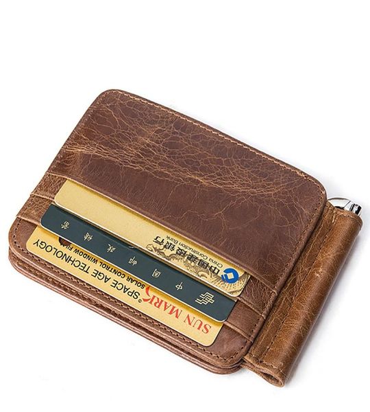 

mva mens card bag genuine leather card holders vintage id card holder money coin pack short wallet9961604, Brown;gray