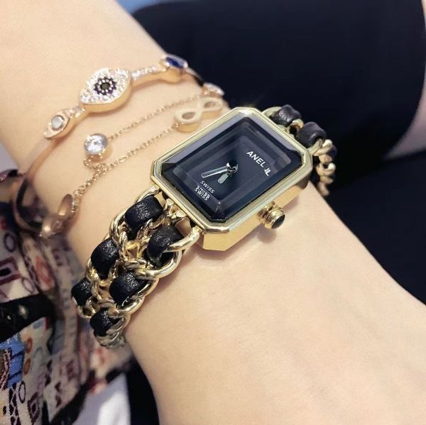 

fashionable women's watches popular fashion string leather watches, Slivery;golden