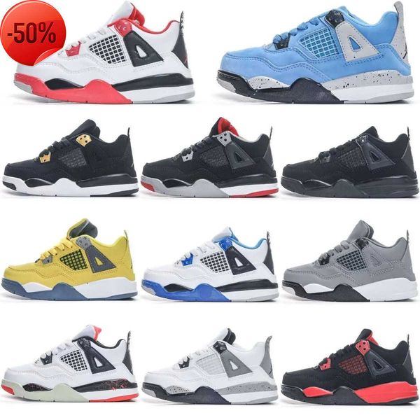 

kids shoes 4 basketball 4s baby shoe designer black cat sneakers toddler boys children red cement military trainers kid youth infants gi
