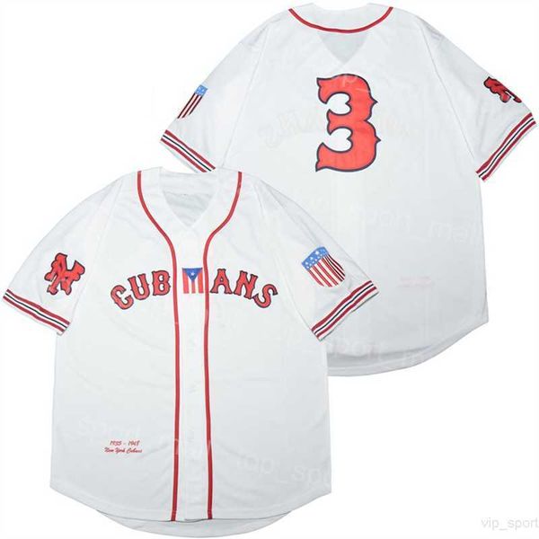 

moive baseball 3 new york cubans button-down jerseys college university pure cotton breathable cooperstown cool base vintage embroidery whit, Black