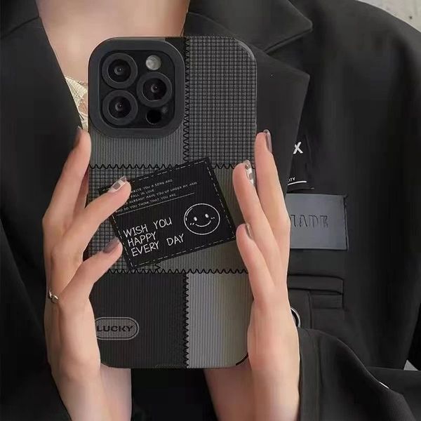 

luxury cases korea style pure black phone case for iphone 14 13 pro max 11 12 pro 7 8 plus xs max xr shockproof soft silicone case back cove