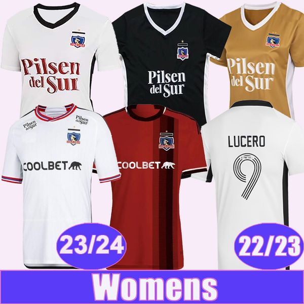 

23 24 colo colo womens soccer jerseys 2022 santos bolados arriagada zaldivia gil fuentes costa lucero home white away black 4th football shi, Black;yellow