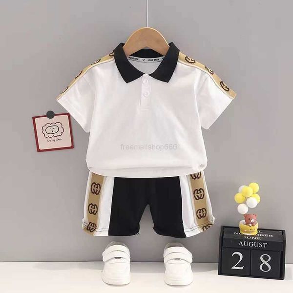 

baby clothes set t-shirt shorts toddler casual clothing kids tracksuit children boys cartoon 2pcs/set, White