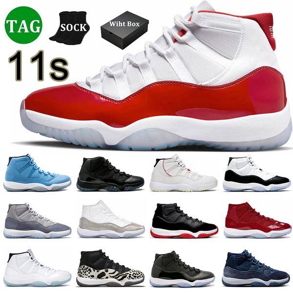 

jumpman 11 basketball shoes men women 11s cap and gown cherry space jam bred concord midnight navy jubilee 25th anniversary trainers sneaker, Black
