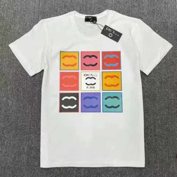 

luxury fashion women's t shirt ch brand tees men t-shirt designer paris trendy letter print couple short sleeve summer cotton round ne, White