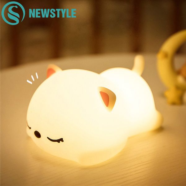 

lamps shades usb rechargeable night light cat duck silicone night lights touch sensor bedroom bedside lamp with remote for kids baby gift 23