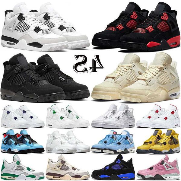 

og jump university blue jumpman 4 4s mens basketball shoes white oreo metallic purple black cat bred shimmer cactus jack men women sneakers