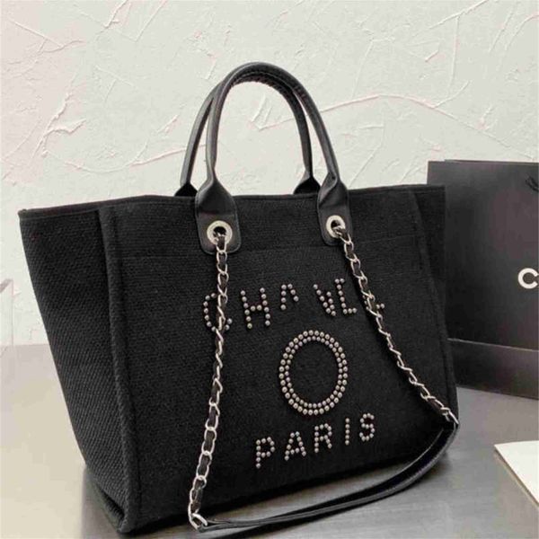

70% off luxury women's fashion classic canvas beach bag large capacity small chain packs big handbags r7ya