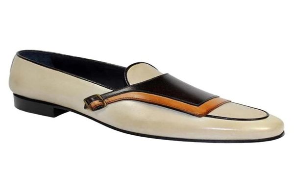 

loafers men shoes pu color matching fashion business casual wedding party personality mask single buckle monk dress shoes cp0481105063, Black