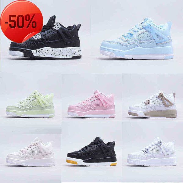 

athletic outdoor jumpman 4s kids basketball shoes black white pink 4 infant boy girl sneaker toddlers fashion baby trainers children footwea
