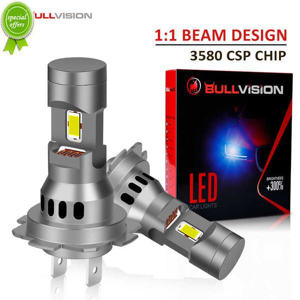 

new 2pcs turbo h7 led 1 1 size lights mini head lamp 3580 csp wireless h4 9005 9006 car led headlight bulbs with fan 6000k white 12v