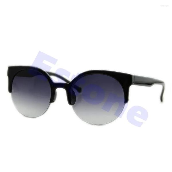 

Sunglasses 2XPC Stylish Oversized Vintage Retro Cats Eye Black Round Unisex Designer