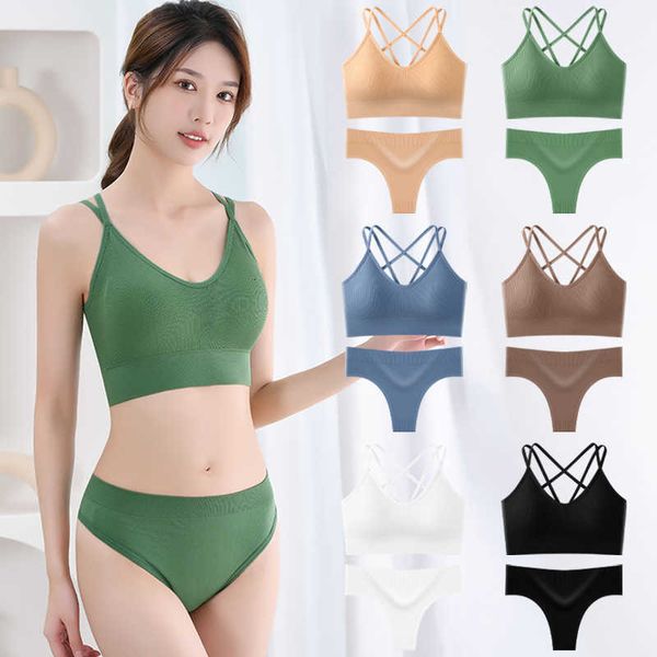 

seamless women teenagers cotton thong wire girls soft crop cross back ribbed bra, Red;black