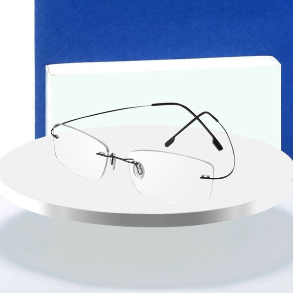 

sunglasses frames ochki fashion myopia rimless glasses memory square eyeglasses optical frame eyewear men women designer 9 colors 230417, Silver