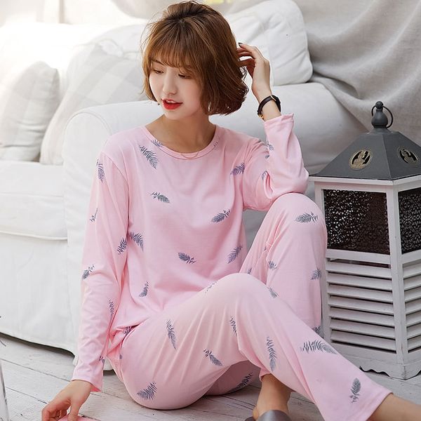 

women's sleepwear women pajamas sets spring autumn carton women long sleeve sleepwear suit cute big girls homewear gift for female slee, Black;red
