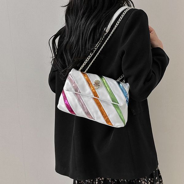 

kurt geiger womens fashion designer bag eagle head london kensington crossbody bags rainbow shoulder handbags leather chain small flap bag s