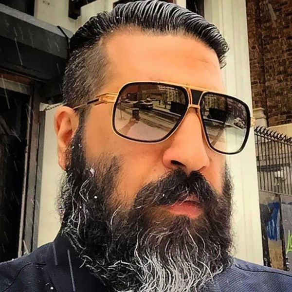 

sunglass retro metal gradient square frame sunglasses women men brand designer vintage oversized black shades sun glasses