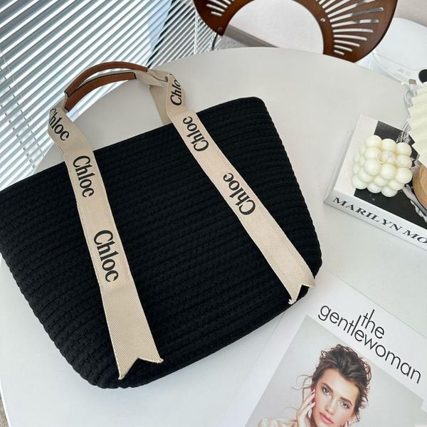 

designer bags tote bag beach bag fashionable and luxurious woven tote bag is a must-have for leisure and vacation, White