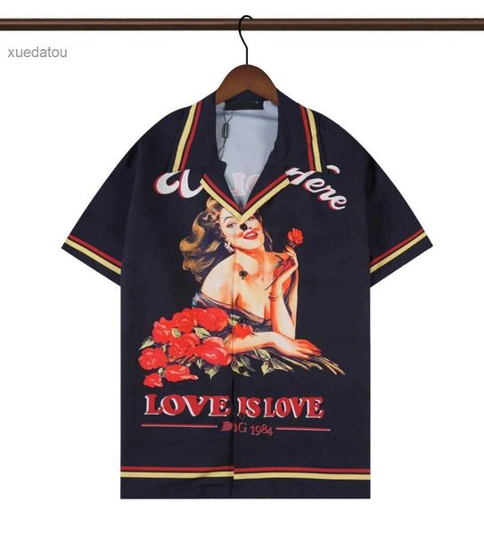 

men's casual shirts classic oil painting girl designer slim fashion short-sleeved casual women simple stretch cotton shirt jnfz, White;black