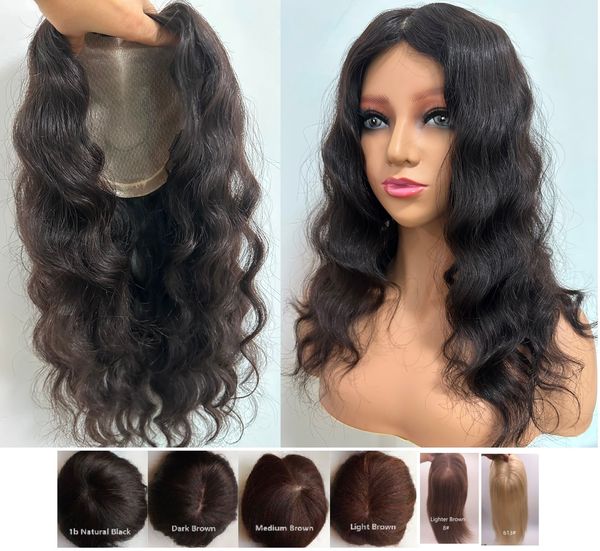 

45 days custom 130%-d human hair wavy er, 7"x8" silk jewish hairpiece 16", Black;brown