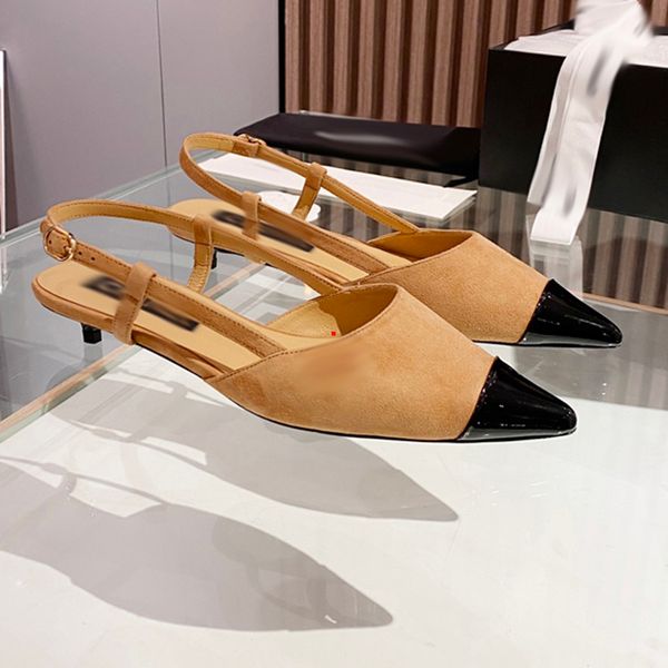 

2023 high heel shoes heel shoes sandals flat shoes letter bow knot women runway pointed toe low woman lady brand design mesh sandals heels s, Black