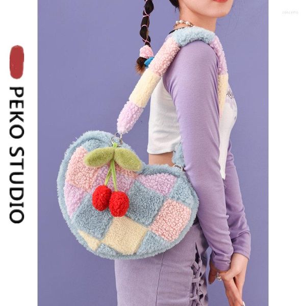 

shoulder bags original daily cute women soft plush large capacity bag girl lovely crossbody female tote autumn winter
