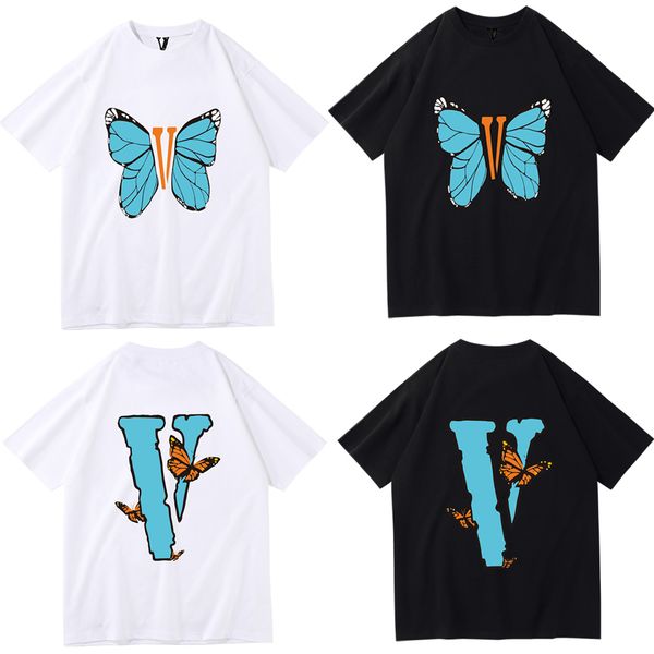 

vlone summer men's "v" letter t-shirt leisure fashion trend hip-hop brand men's luxury clothing street sweatshirt cotton, White;black