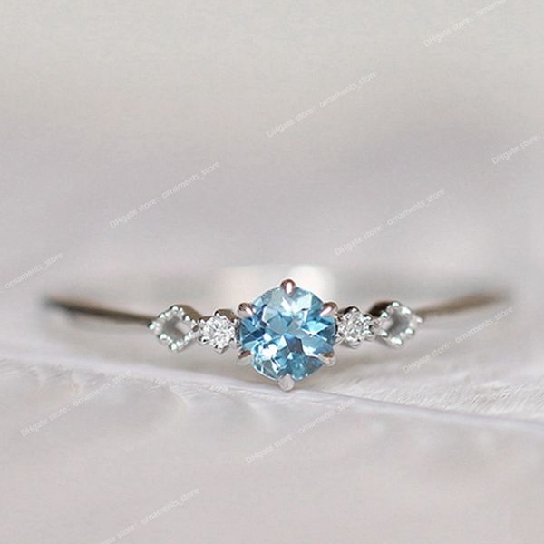 

fashion women's ring finger jewelry natural aquamarine ring europe and america z ring 5/6/7/8/9/10/11 size fashion jewelryrings jewelry, Golden;silver