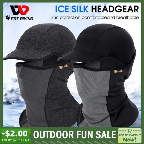 

other fashion accessories west biking sun protection balaclava men women electric bicycle motorcycle full face mask ice silk headgear cyclin, Silver