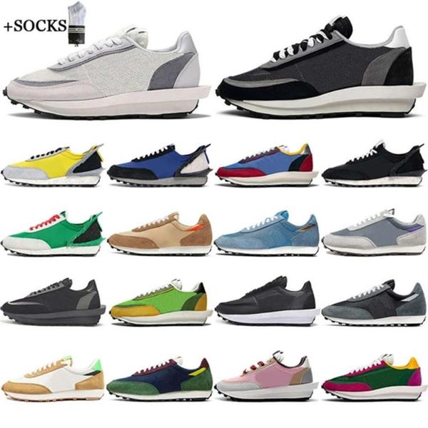 

with socks ldv waffle sacai daybreak casual shoes mens women chunky varsity blue nylon summit platform trainers sports sneake272f