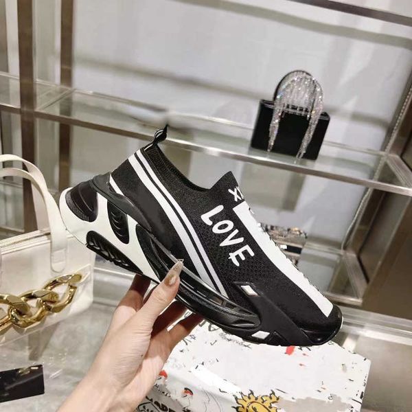 

2023 mens sorrento shoes sneakers designer stretch mesh knit sock shoes speed trainers women 35-45, Black