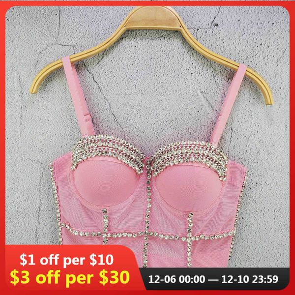 

women's tanks camis crop women tank 2022 summer cropped woman clothes push up denim bra clothing backless bustier party club vest j2304, White