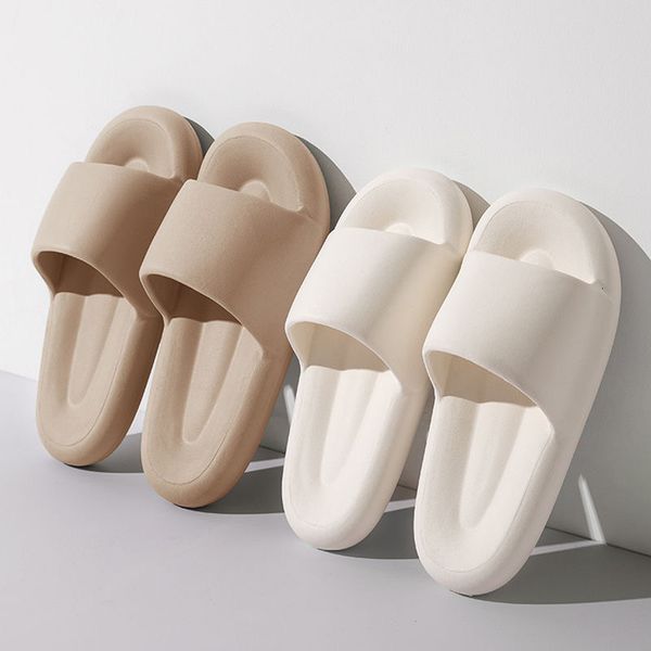 

slippers women men slippers thick sole summer beach sandals bathroom eva slippers for home flip flops woman non-slip household 230418, Black