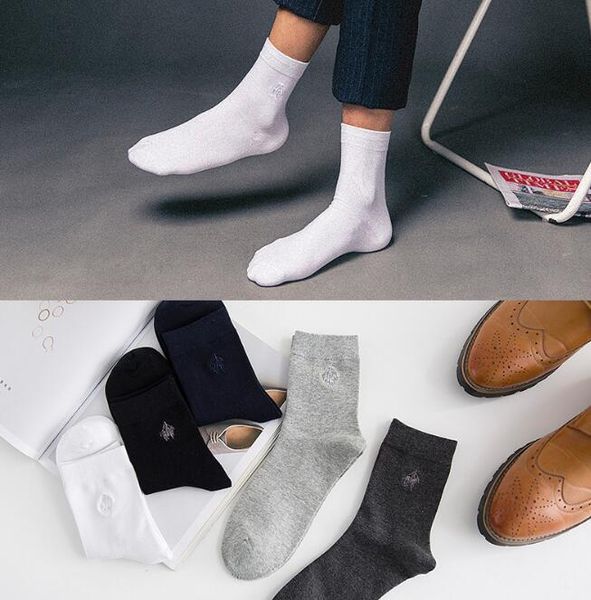 

2023 pure cotton socks spring breathable sweat-absorbent gentleman style sports socks men's socks v1, Black