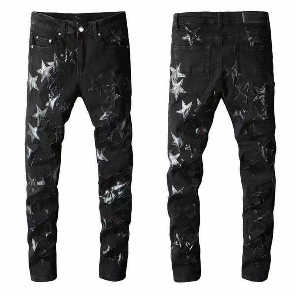 

designer men jeans hip-hop fashion zipper hole wash jeans pants retro torn fold stitching mens design motorcycle riding cool slim pant sky b, Blue