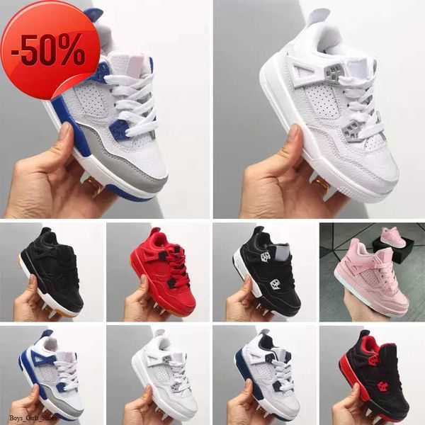 

women men kids shoes ps 4 4s infants sport sneakers fire red bred what the sail university blue royalty pure money basketball shoes mens, Black