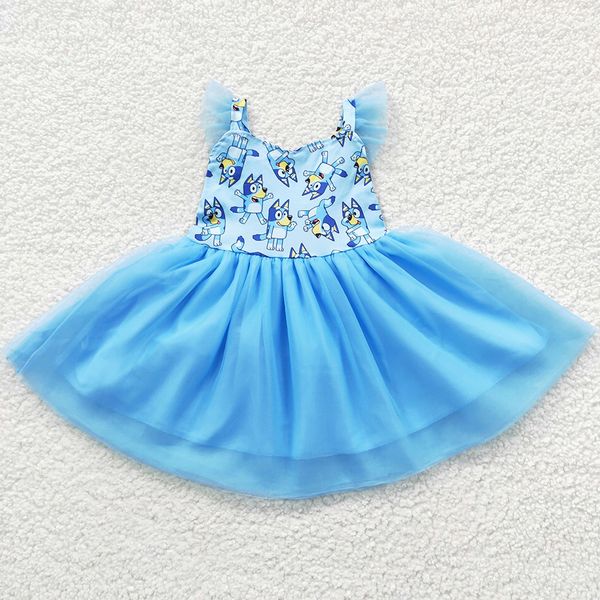 

boutique kids girl's dresses cartoon cute kids clothes girls tutu dress short sleeve western summer toddler outfits wholesale, Red;yellow