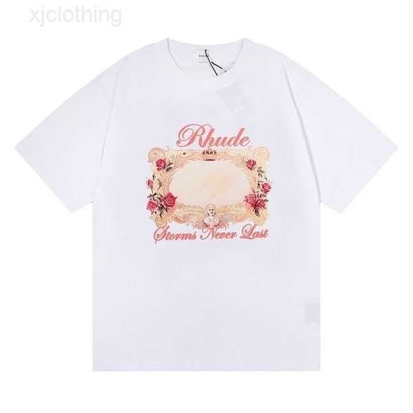 

men's t-shirts crafted from lightweight and breathable fabrics our summer rhude fashion causal men designer short sleeves us size s-xxl, White;black