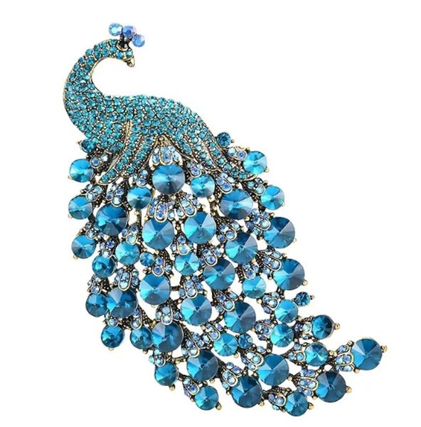

gorgeous peacock rhinestone brooches - perfect for women's and girls' clothing decoration, Gray