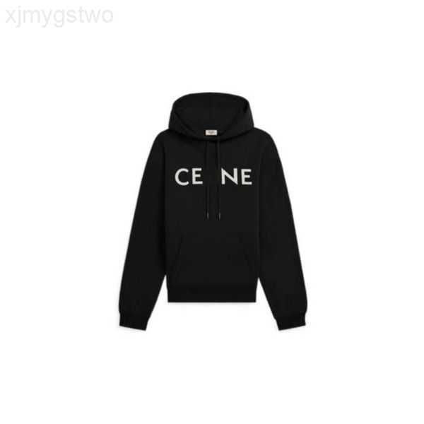 

designer luxury celins classic fashion trend france sweater chest letter print solid pullover hoodie men's and women's spring autu, Black