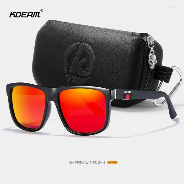 

Sunglasses KDEAM Square Polarized Men Anti-glare 1.1MM Lenses Vintage Fishing Men's Driving Male UV400 Protection