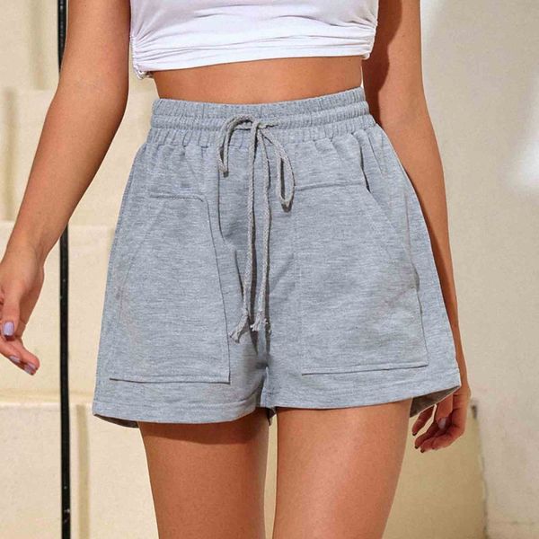 

women's shorts women shorts waist sport fashion pocket solid shorts casual women's high 230418, White;black