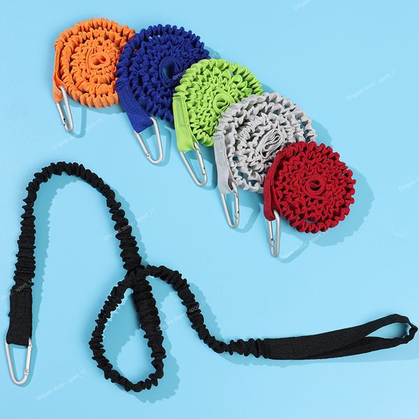 

adjustable elastic kayak canoe paddle leash fishing rod leash safety rope carabiner rowing boats tools accessories water sportsboat accessor