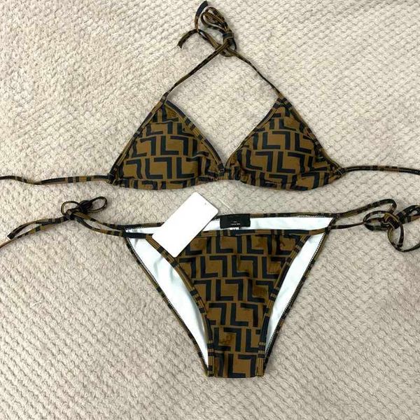 

designer bikini swimsuit 2023 summer bikini swimsuit luxury gradient embroidery bikini set brand letters swimwears designer metal chain high, Black